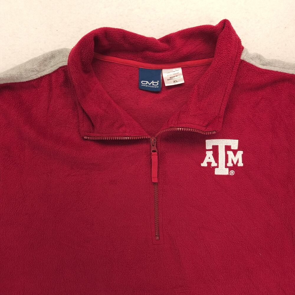 OVB 1/4 Zip Texas A&M Long Sleeve College Jacket Mens Size Extra Large XL Maroon